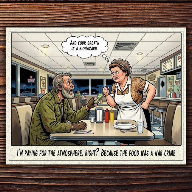 Funny Waitress Life Restaurant Humor  Postcard (Creator Uploaded)