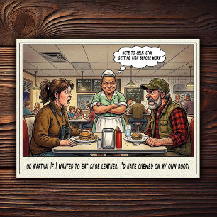 Funny Waitress Life Restaurant Humor Postcard