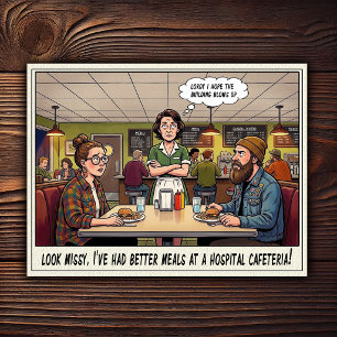 Funny Waitress Life Restaurant Humor  Postcard