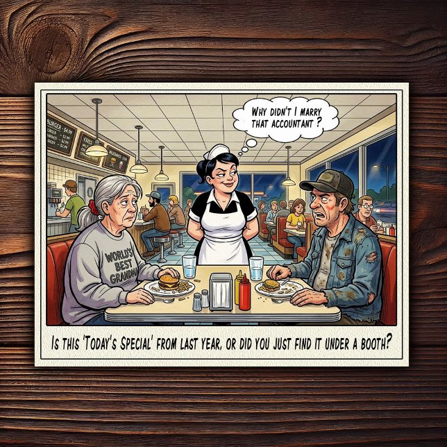 Funny Waitress Life Restaurant Humor  Postcard (Creator Uploaded)