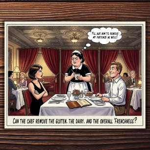 Funny Waitress Life Restaurant Humor Postcard