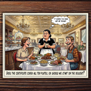 Funny Waitress Life Restaurant Humor Postcard