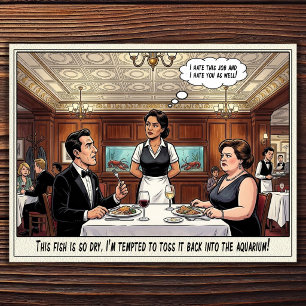 Funny Waitress Life Restaurant Humor  Postcard