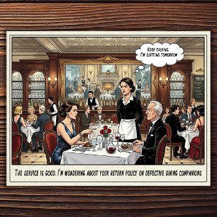 Funny Waitress Life Restaurant Humor  Postcard