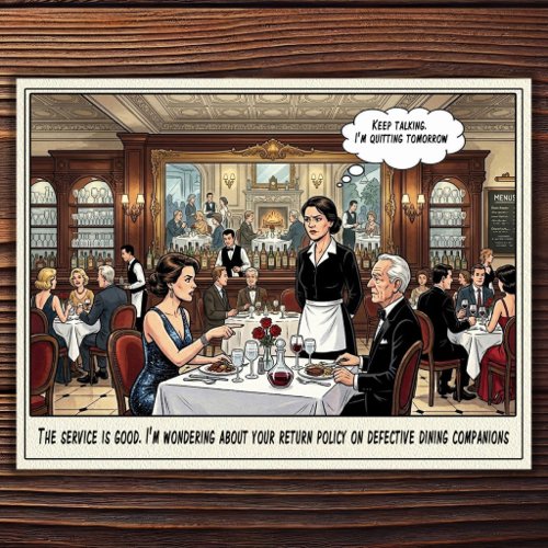 Funny Waitress Life Restaurant Humor Postcard