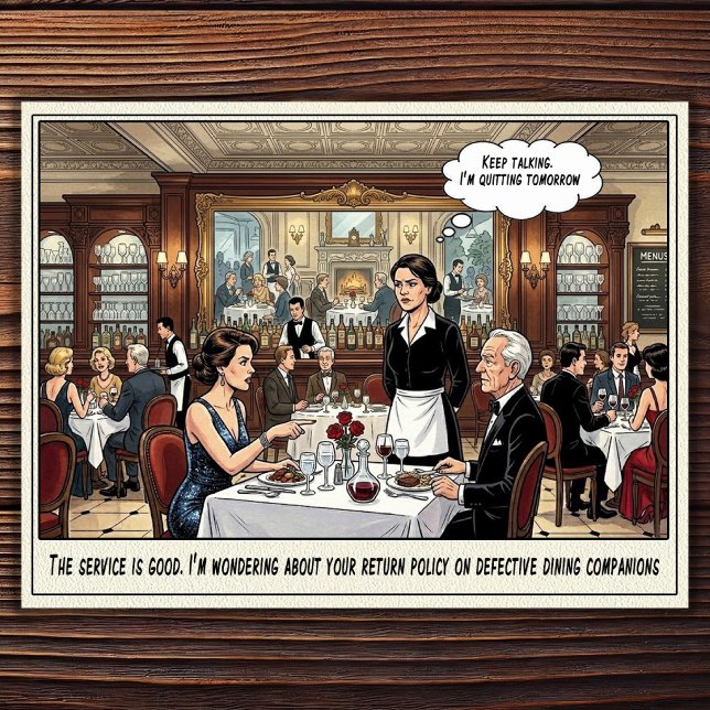 Funny Waitress Life Restaurant Humor  Postcard (Creator Uploaded)