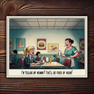 Funny Waitress Life Restaurant Humor Postcard