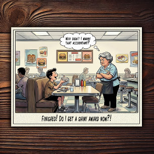 Funny Waitress Life Restaurant Humor Postcard