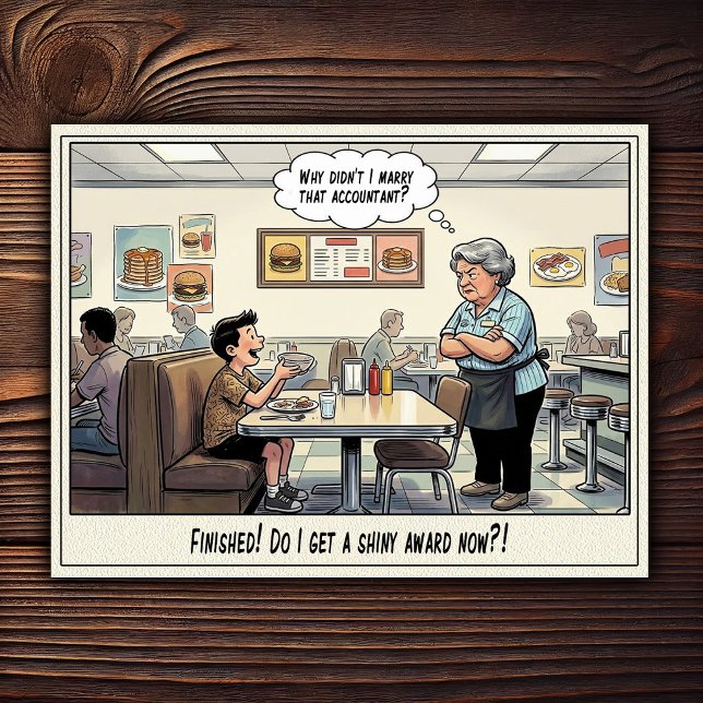 Funny Waitress Life Restaurant Humor  Postcard (Creator Uploaded)