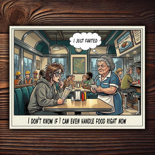 Funny Waitress Life Restaurant Humor Postcard