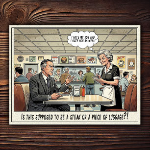 Funny Waitress Life Restaurant Humor Postcard