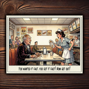 Funny Waitress Life Restaurant Humor Postcard