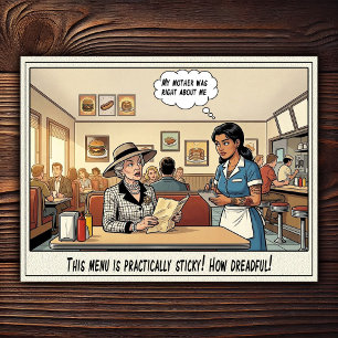Funny Waitress Life Restaurant Humor Postcard