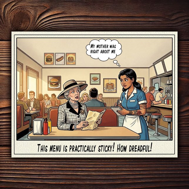 Funny Waitress Life Restaurant Humor  Postcard (Creator Uploaded)