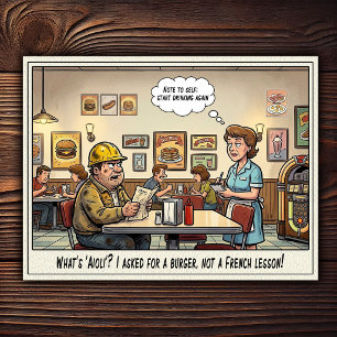 Funny Waitress Life Restaurant Humor Postcard