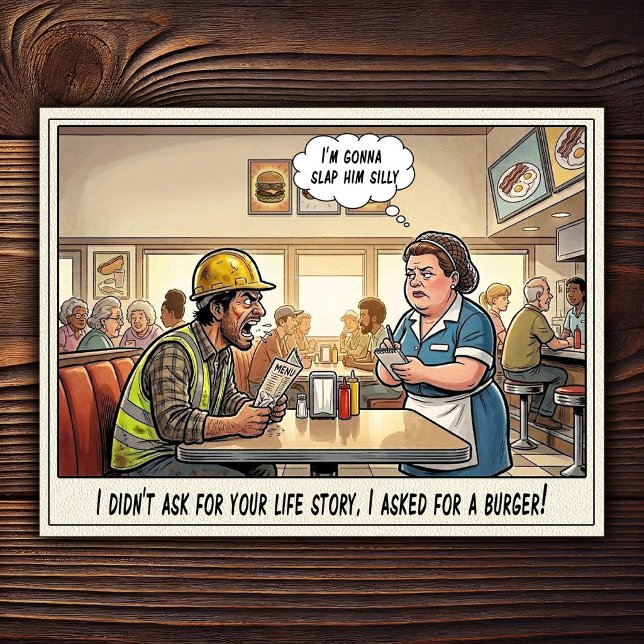 Funny Waitress Life Restaurant Humor  Postcard (Creator Uploaded)