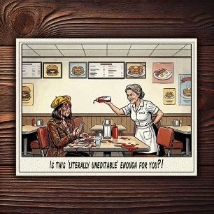 Funny Waitress Life Restaurant Humor Postcard