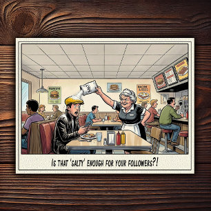 Funny Waitress Life Restaurant Humor  Postcard
