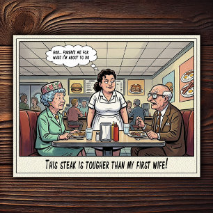 Funny Waitress Life Restaurant Humor  Postcard