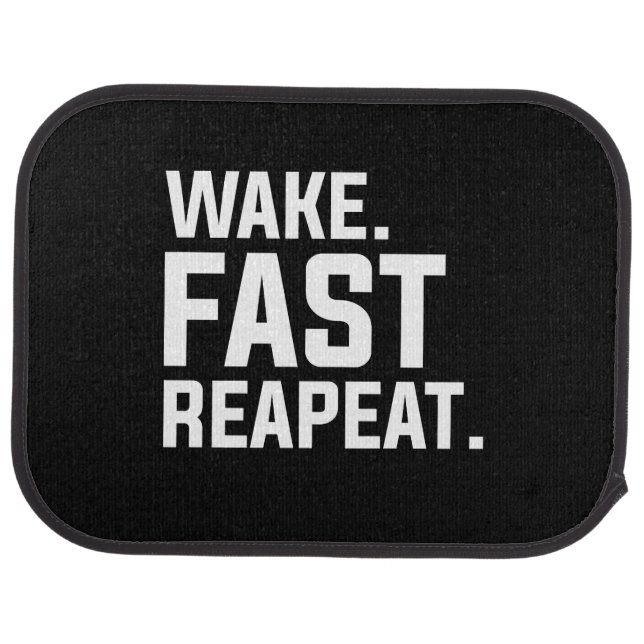 Funny Wake Fast Repeat Graphic Car Floor Mat (Rear)