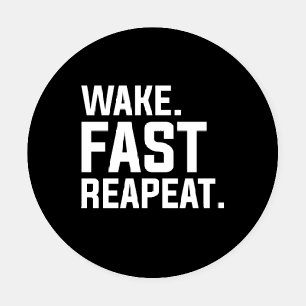 Funny Wake Fast Repeat Graphic Sarcastic  Coaster Set