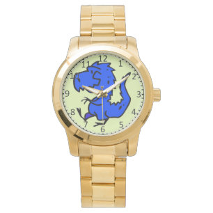 Funny walking blue dino watch