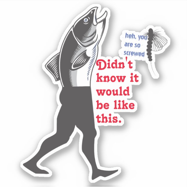 Funny walking fish atheist evolution accident sticker (Front)