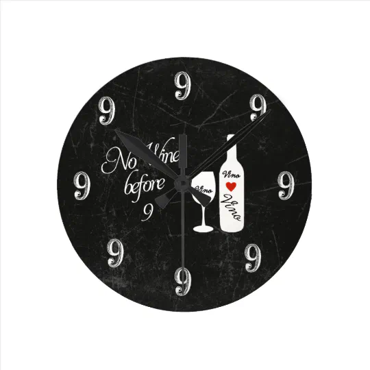 Wine-Quote My Wine Glasses Wall Clock Silent Non Ticking Wine Theme Clock Wooden Round Clock Classic Modern Wall Decor for Home Office Bar 12 Inch Battery Operated Gift for Wine Lover 
