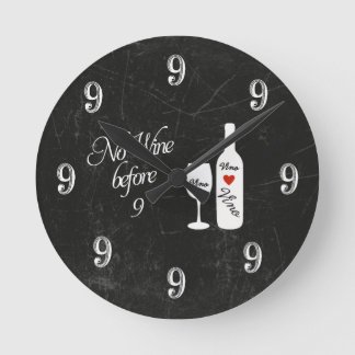 Funny Wall Clock - No Wine before 9