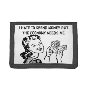 FUNNY WALLET, I hate to spend money Trifold Wallet