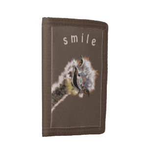 Funny Wallet Playful Ostrich Smile - Custom Text