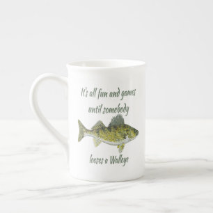 Funny Walleye Fishing Quote Bone China Mug