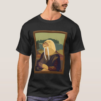 Funny Walrus Mona Lisa Art Parody T-Shirt