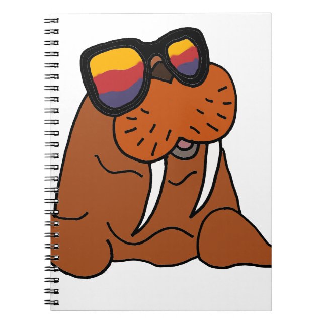 Funny Walrus Wearing Sunglasses Notebook (Front)