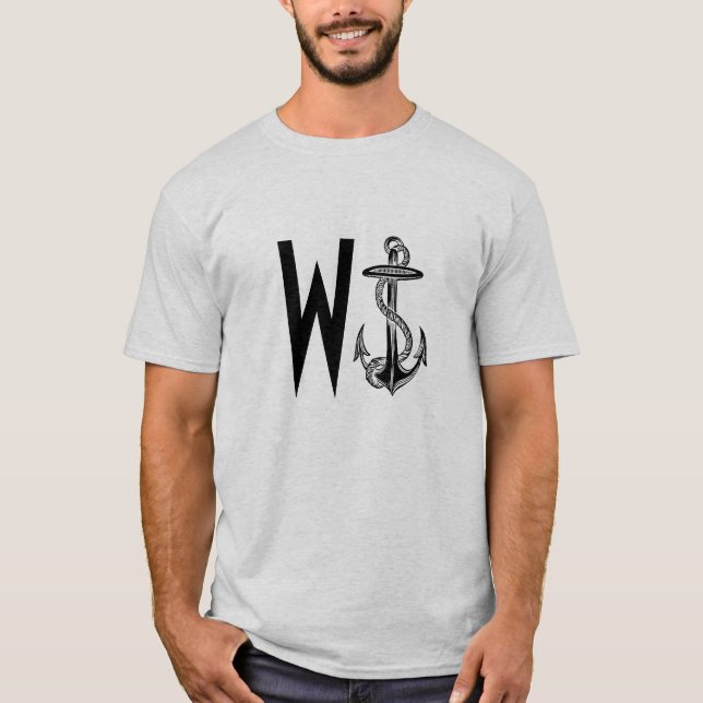 Funny "Wanker" English Slang Rebus T-Shirt (Front)