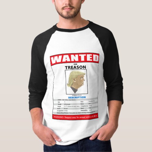 Funny Wanted Trump For Treason T_Shirt