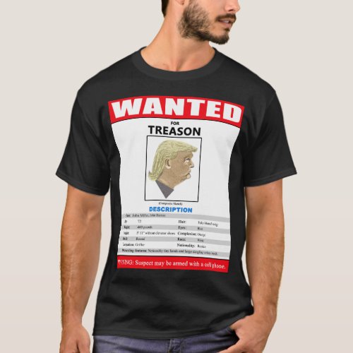 Funny Wanted Trump For Treason T_Shirt