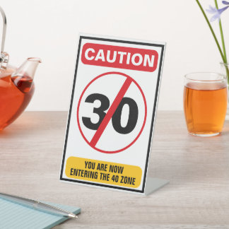 Funny Warning Birthday Party Decorations Cheers to Pedestal Sign