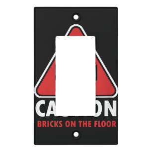Funny Warning Caution Building Blocks Bricks On Fl Light Switch Cover