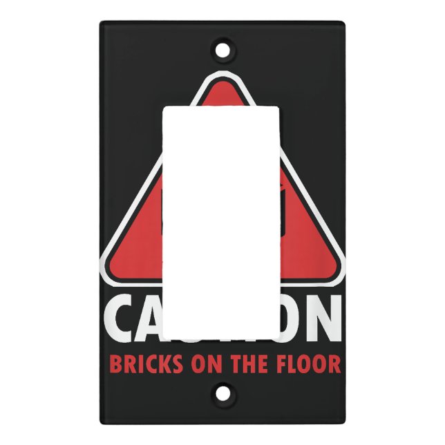 Funny Warning Caution Building Blocks Bricks On Fl Light Switch Cover (Front)