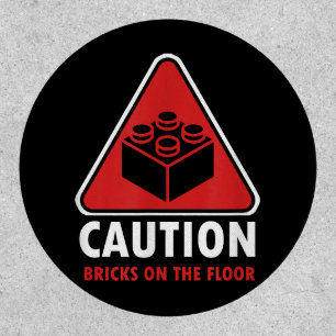 Funny Warning Caution Building Blocks Bricks On Fl Patch