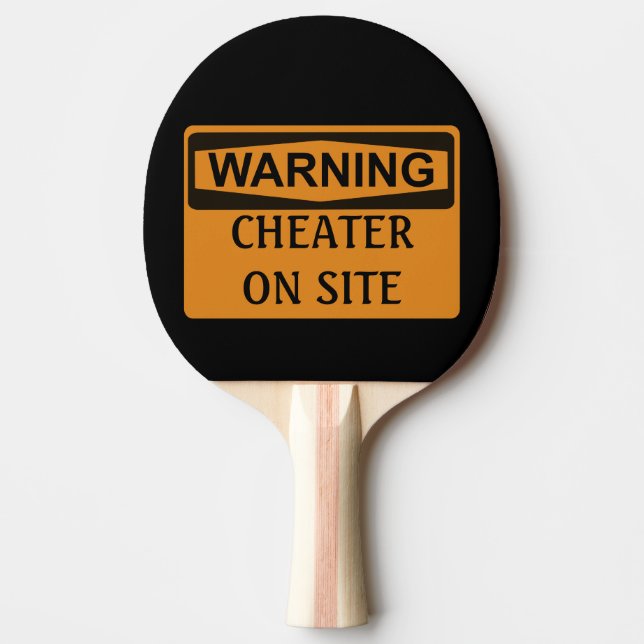 Funny Warning Ping Pong Cheater Smack Talk Ping-Pong Paddle (Front)