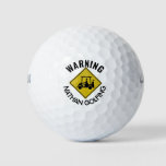 Funny Warning Sign Golf Cart Personalised Golf Balls at Zazzle
