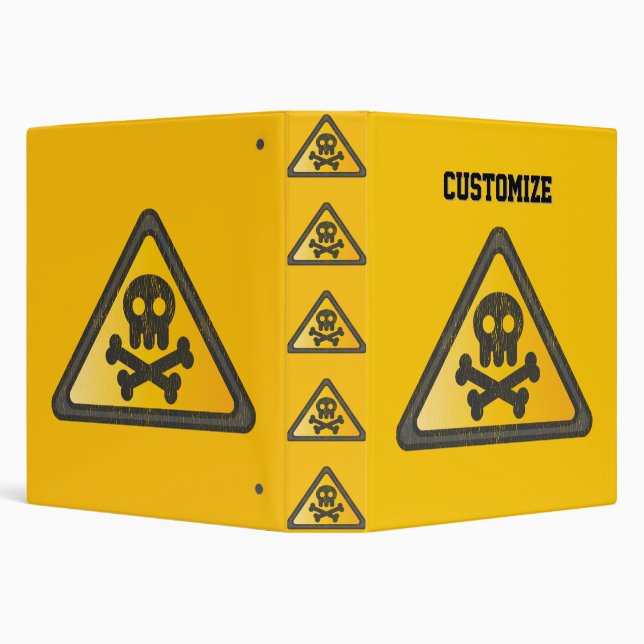Funny Warning Sign Thunder_Cove 3 Ring Binder (Background)