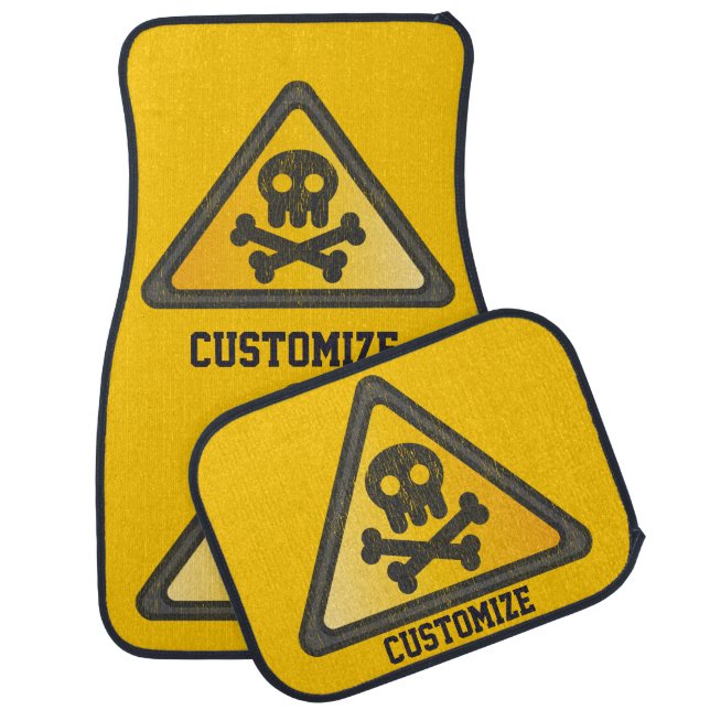 Funny Warning SignThunder_Cove Car Floor Mat (Set)