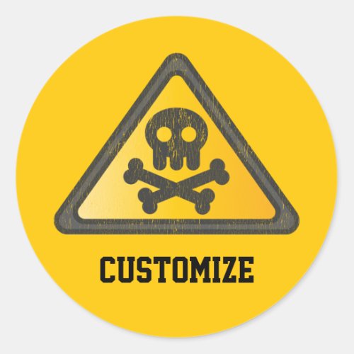 Funny Warning SignThunder_Cove Classic Round Sticker