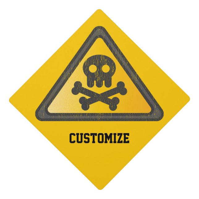 Funny Warning SignThunder_Cove Graduation Cap Topper (Front)