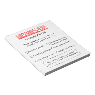 Funny Warning To Spouse Notepad