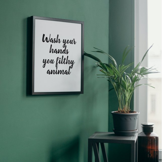 Funny wash your hands bathroom art quote canvas print (Creator Uploaded)