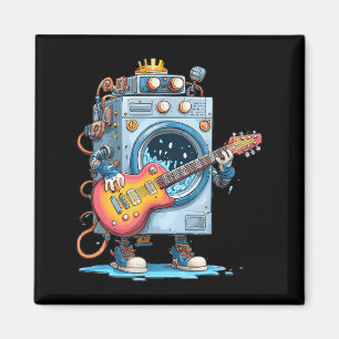 Funny Washing Machine Robot with E-Guitar Costume Magnet